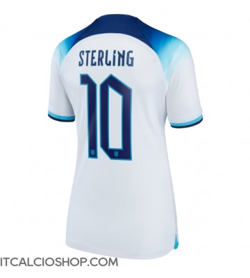 Inghilterra Raheem Sterling #10 Prima Maglia Femmina Mondiali 2022 Manica Corta
